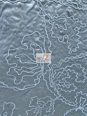 Luminous Crinkled Floral Upholstery Fabric / Sterling / Sold By The Yard