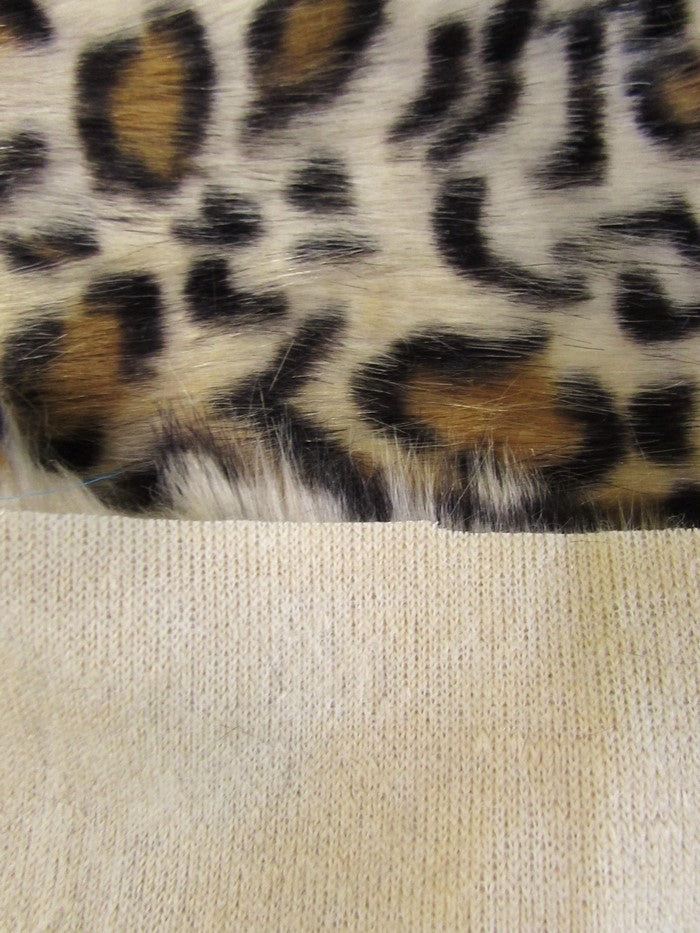 Golden Brown Snow Leopard Leopard Cheetah Animal Long Pile Fabric / Sold By The Yard-5