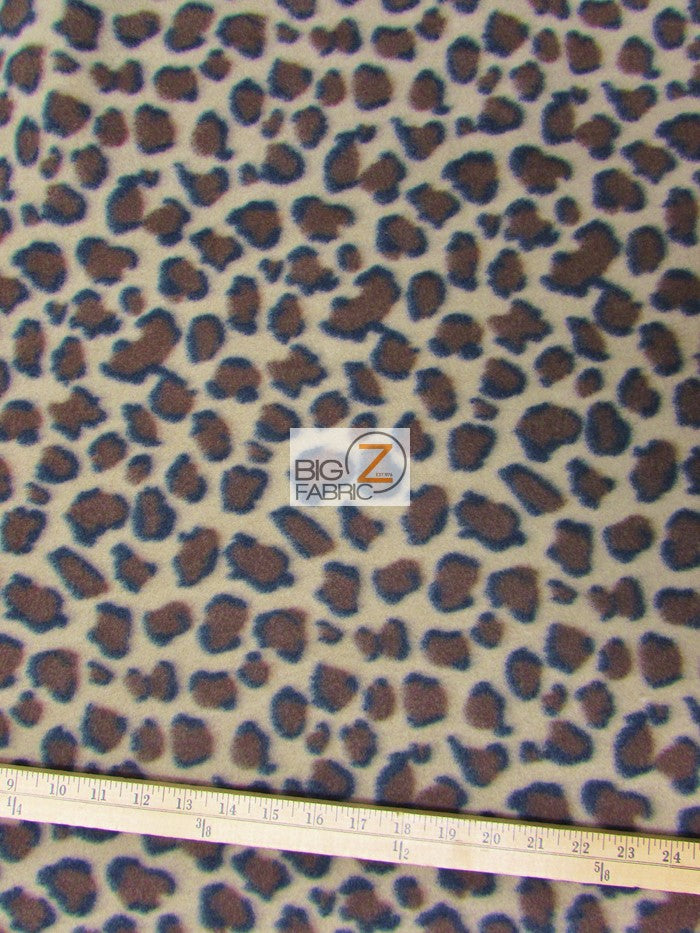 Fleece Printed Fabric Animal Leopard / Light Mocha / Sold By The Yard