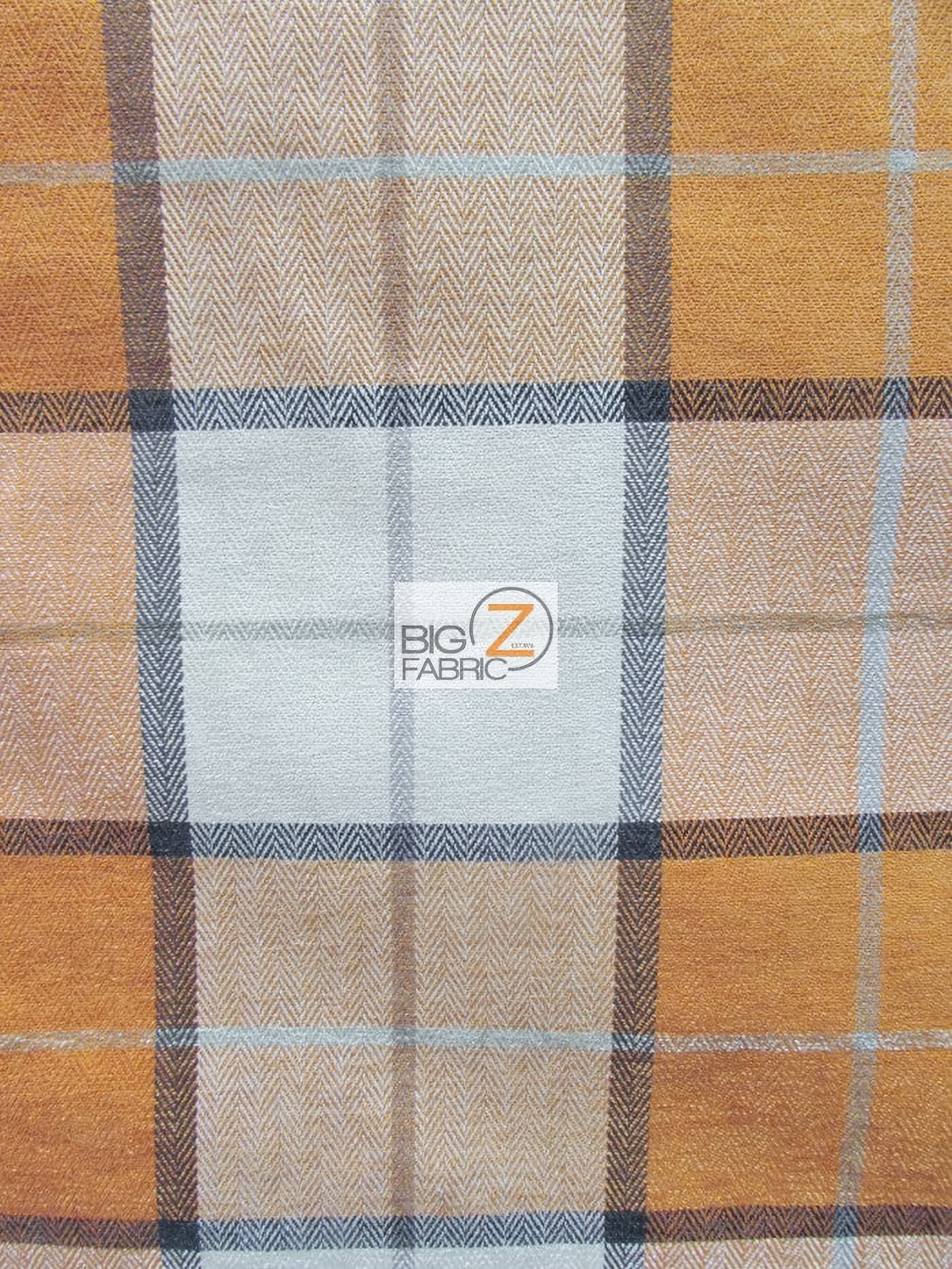 Luxury Tartan Plaid Upholstery Fabric / Coral / Sold By The Yard