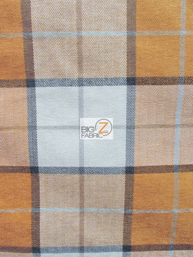 Luxury Tartan Plaid Upholstery Fabric / Coral / Sold By The Yard