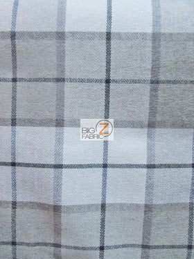 Luxury Tartan Plaid Upholstery Fabric / Fossil / Sold By The Yard