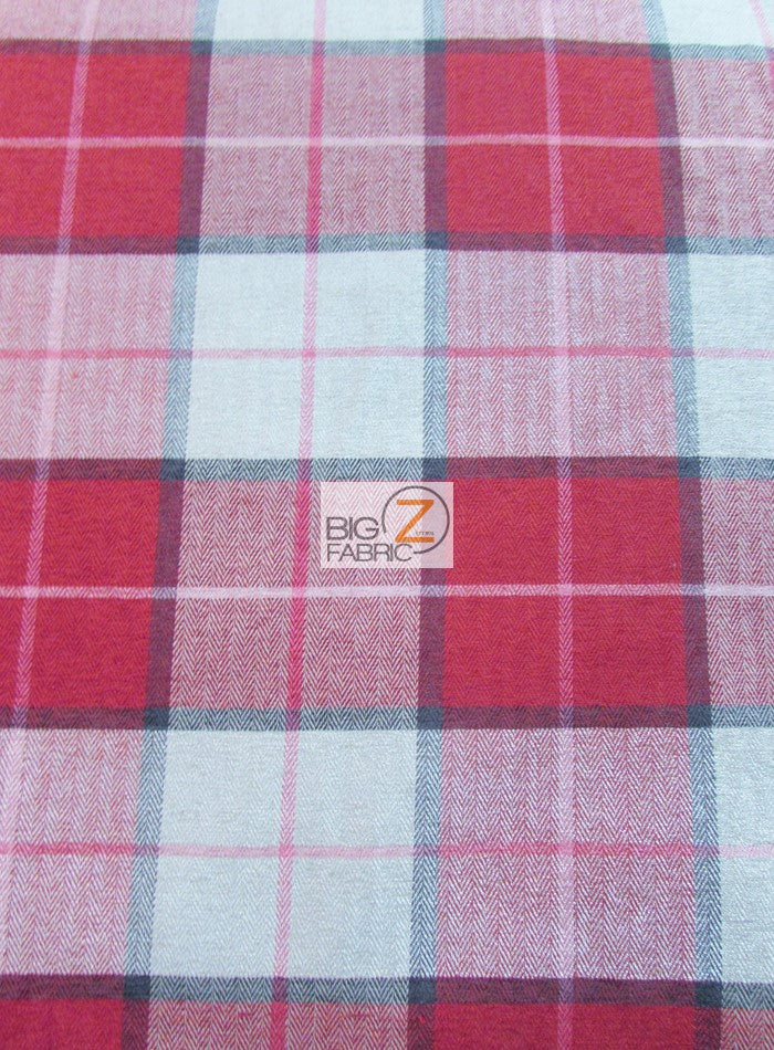 Luxury Tartan Plaid Upholstery Fabric / Red / Sold By The Yard