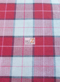 Luxury Tartan Plaid Upholstery Fabric / Red / Sold By The Yard