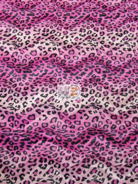 Pink/Fuchsia Velboa Leopard Animal Short Pile Fabric / Sold By The Yard