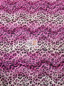 Pink/Fuchsia Velboa Leopard Animal Short Pile Fabric / By The Roll - 25 Yards-1