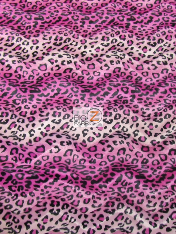 Pink/Fuchsia Velboa Leopard Animal Short Pile Fabric / By The Roll - 25 Yards