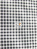 Mini Checkered Gingham Poly Cotton Printed Fabric / Black / 50 Yard Bolt-1