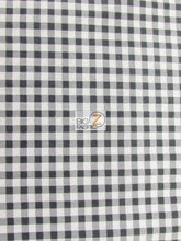 Mini Checkered Gingham Poly Cotton Printed Fabric / Black / 50 Yard Bolt