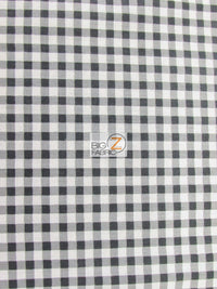 Mini Checkered Gingham Poly Cotton Printed Fabric / Black / 50 Yard Bolt