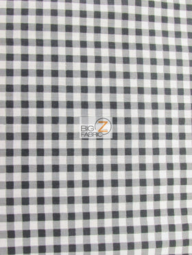 Mini Checkered Gingham Poly Cotton Printed Fabric / Black / 50 Yard Bolt