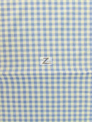 Mini Checkered Gingham Poly Cotton Printed Fabric / Blue / 50 Yard Bolt-1