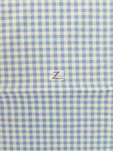 Mini Checkered Gingham Poly Cotton Printed Fabric / Blue / 50 Yard Bolt