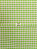Mini Checkered Gingham Poly Cotton Printed Fabric / Lime Green / 50 Yard Bolt-1