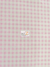 Mini Checkered Gingham Poly Cotton Printed Fabric / Pink / 50 Yard Bolt