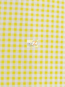 Mini Checkered Gingham Poly Cotton Printed Fabric / Yellow / 50 Yard Bolt-1