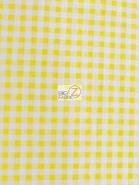 Mini Checkered Gingham Poly Cotton Printed Fabric / Yellow / 50 Yard Bolt