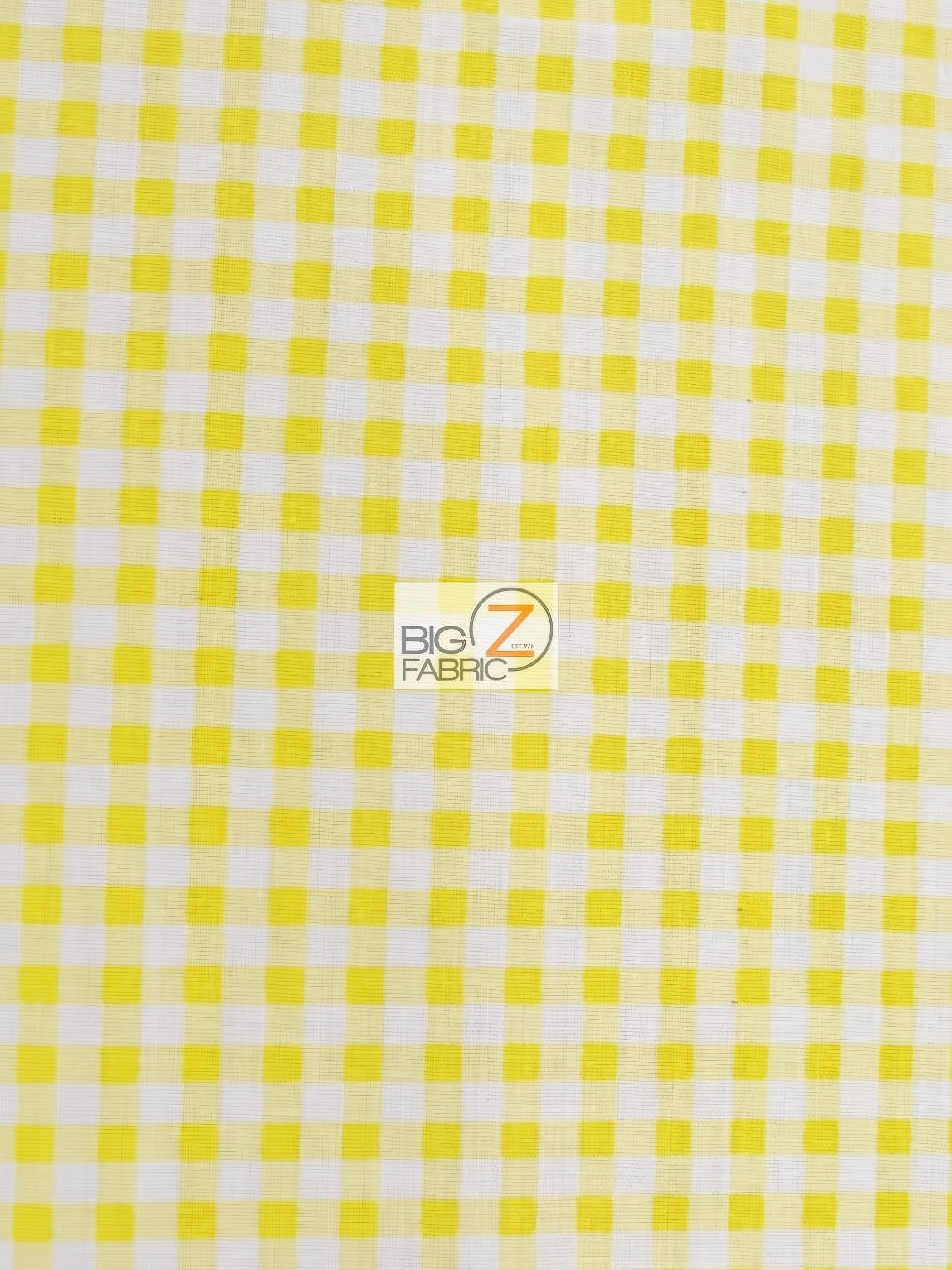 Mini Checkered Gingham Poly Cotton Printed Fabric / Yellow / 50 Yard Bolt