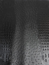 Death Black Mutant Ostrich Gator Embossed Vinyl Fabric / Sold By The Yard