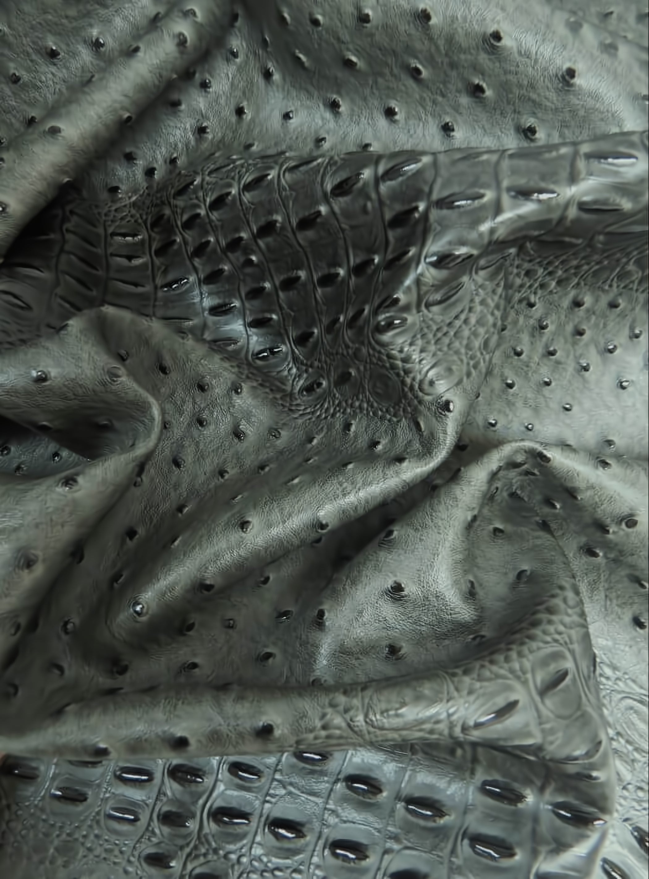 Wholesale Mutant Ostrich Gator Embossed Vinyl Fabric Wild Charcoal By ...