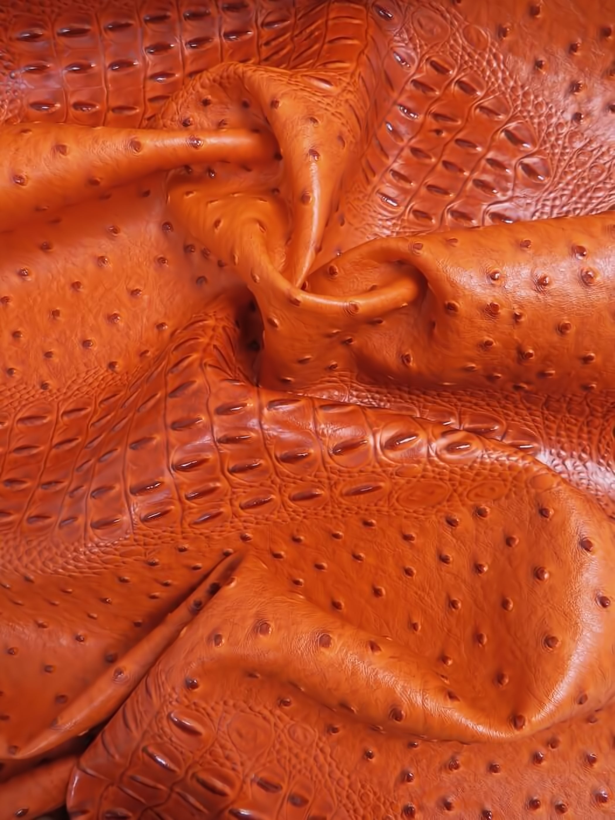 Wholesale Mutant Ostrich Gator Embossed Vinyl Fabric Poison Orange By ...