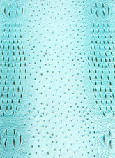 Glacier Blue Mutant Ostrich Gator Embossed Vinyl Fabric / Sold By The Yard