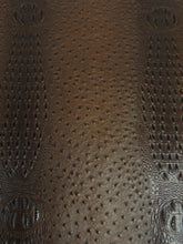 Grizzly Brown Mutant Ostrich Gator Embossed Vinyl Fabric / Sold By The Yard