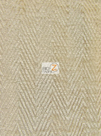 Mini Chevron Upholstery Fabric / Bone / Sold By The Yard