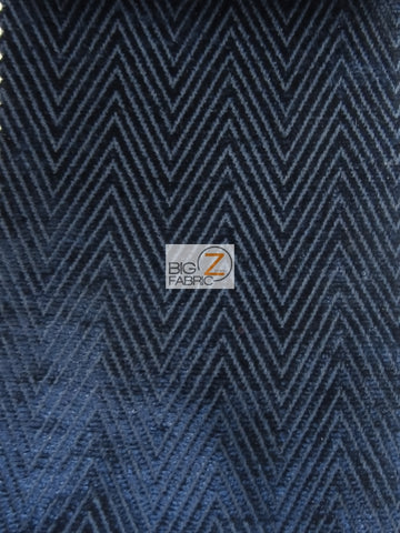 Mini Chevron Upholstery Fabric / Navy Blue / Sold By The Yard