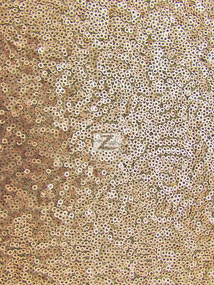 Mini Disc Sequin Nylon Mesh Fabric / Matte Beige / Sold By The Yard