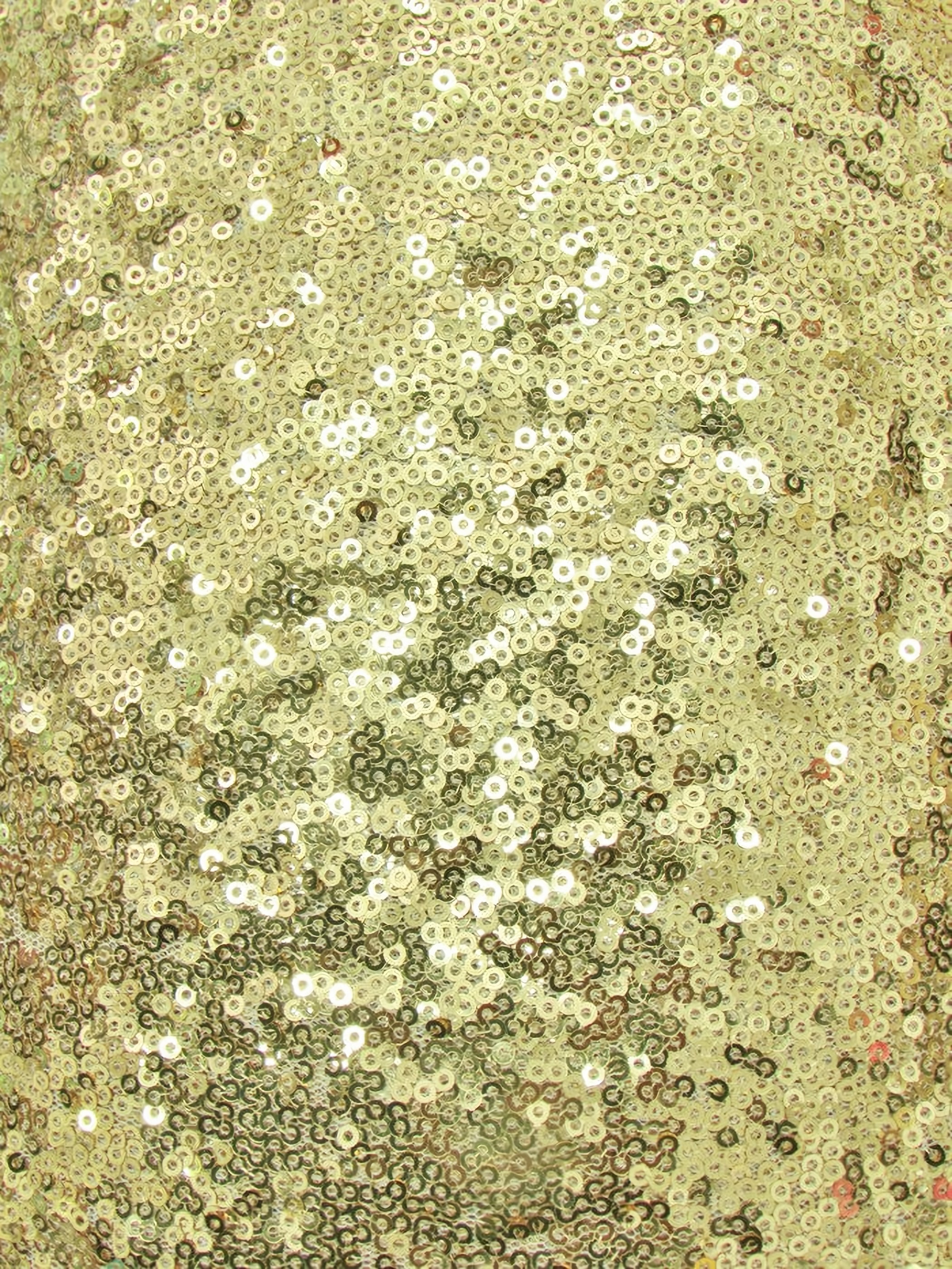 Mini Disc Sequin Nylon Mesh Fabric / Shiny Golden Yellow / Sold By The Yard