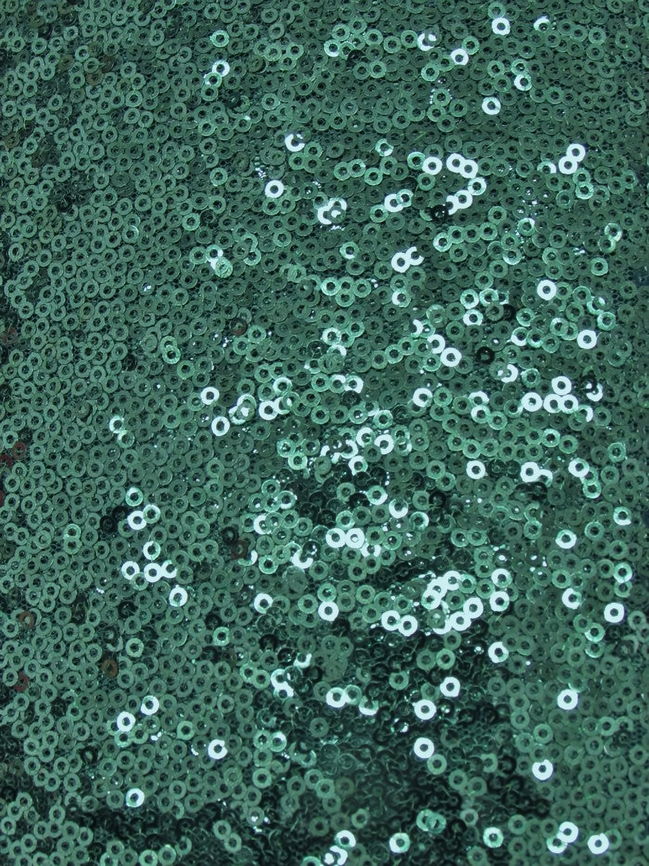 Mini Disc Sequin Nylon Mesh Fabric / Shiny Hunter Green / Sold By The Yard