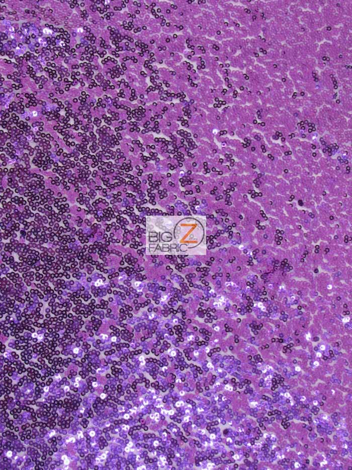 Mini Disc Sequin Nylon Mesh Fabric / Shiny Violet / Sold By The Yard