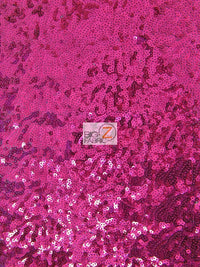 Mini Disc Sequin Nylon Mesh Fabric / Shiny Fuchsia / Sold By The Yard