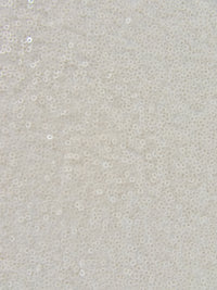 Mini Disc Sequin Nylon Mesh Fabric / Shiny Ivory / Sold By The Yard