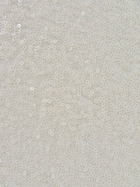 Mini Disc Sequin Nylon Mesh Fabric / Shiny Ivory / Sold By The Yard