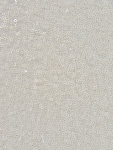 Mini Disc Sequin Nylon Mesh Fabric / Shiny Ivory / Sold By The Yard