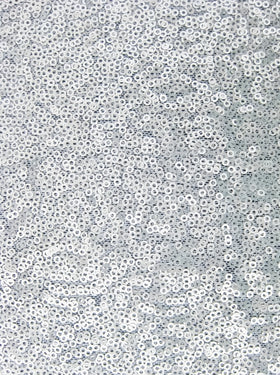 Mini Disc Sequin Nylon Mesh Fabric / Matte Silver / Sold By The Yard