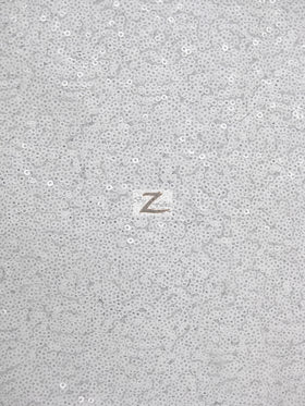 Mini Disc Sequin Nylon Mesh Fabric / Shiny White / Sold By The Yard