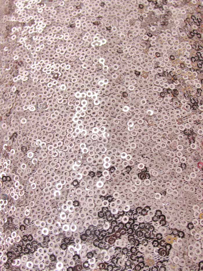 Mini Disc Sequin Nylon Mesh Fabric / Shiny Champagne / Sold By The Yard
