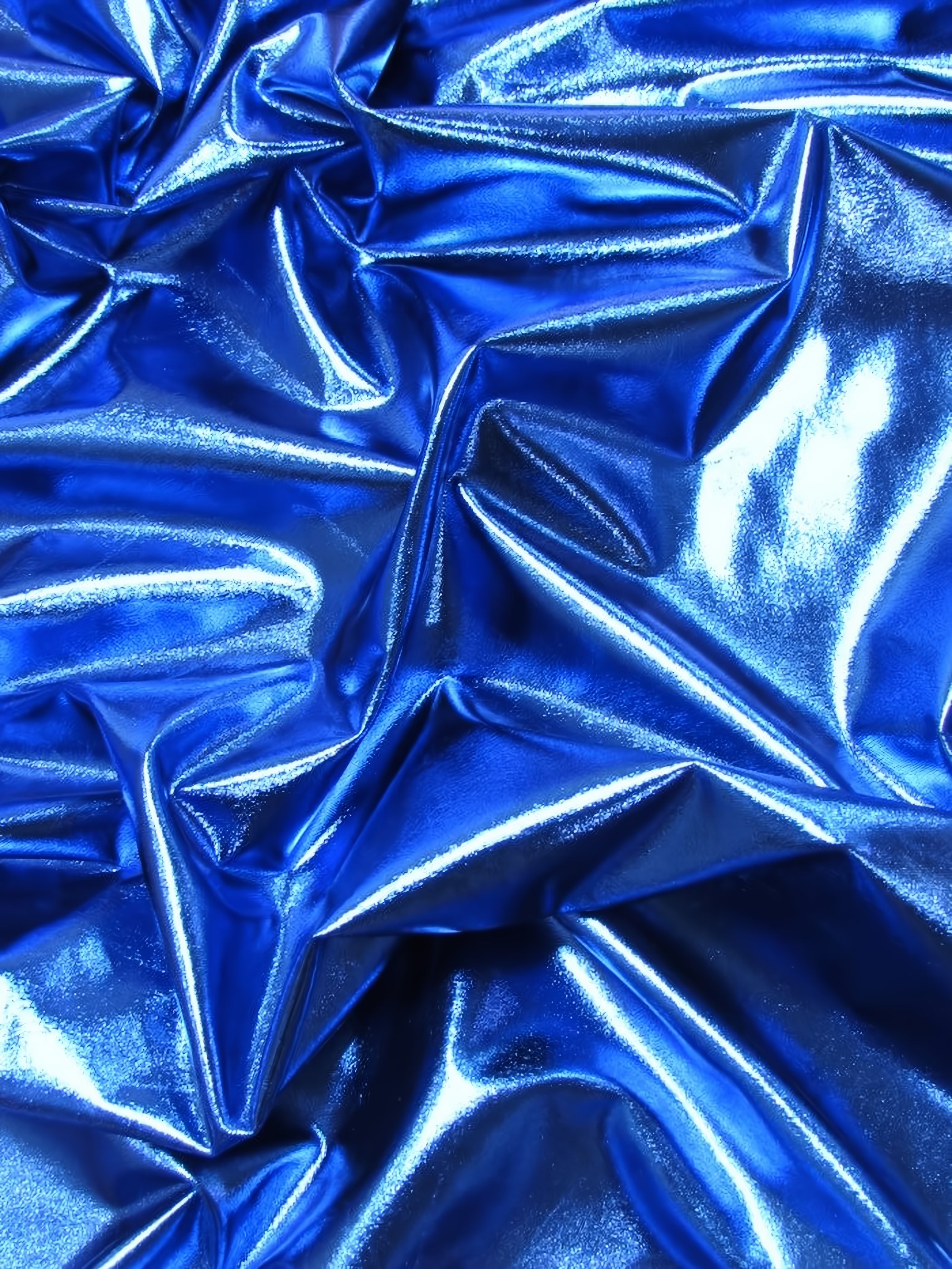 Metallic Foil Spandex Fabric / Royal / Stretch Lycra Sold By The Yard