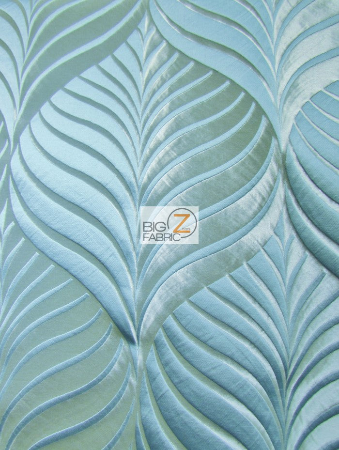 Mint Leaf Upholstery Drapery Fabric / Azure / Sold By The Yard