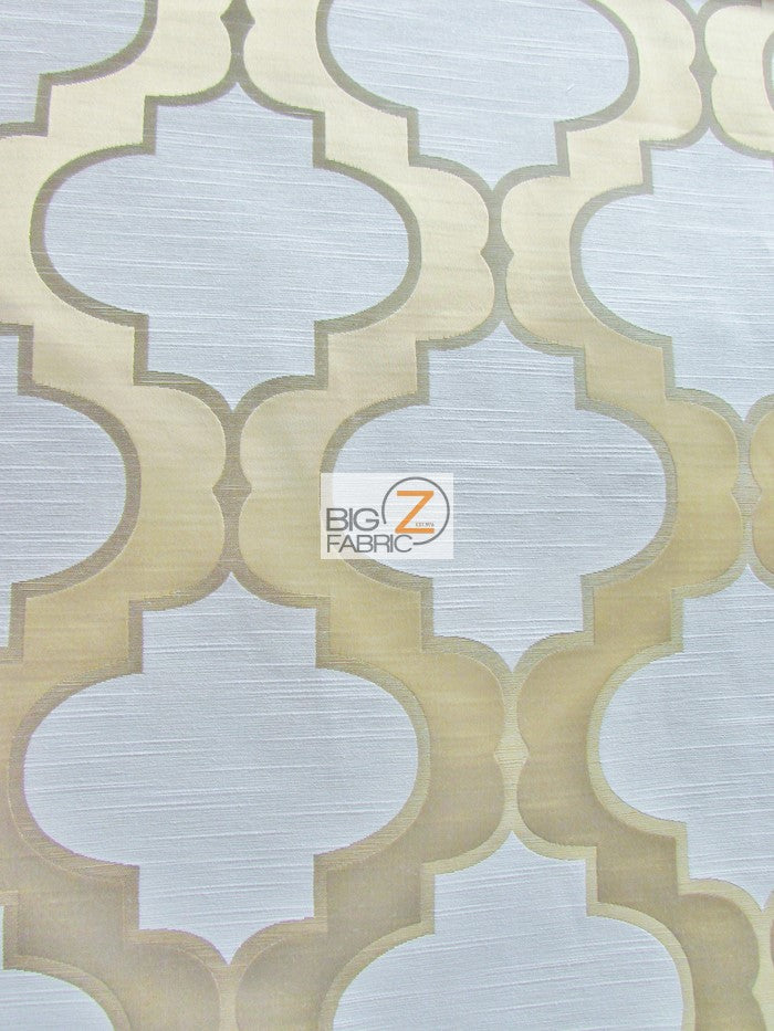 Moroccan Quatrefoil Upholstery Fabric / Gold / Sold By The Yard