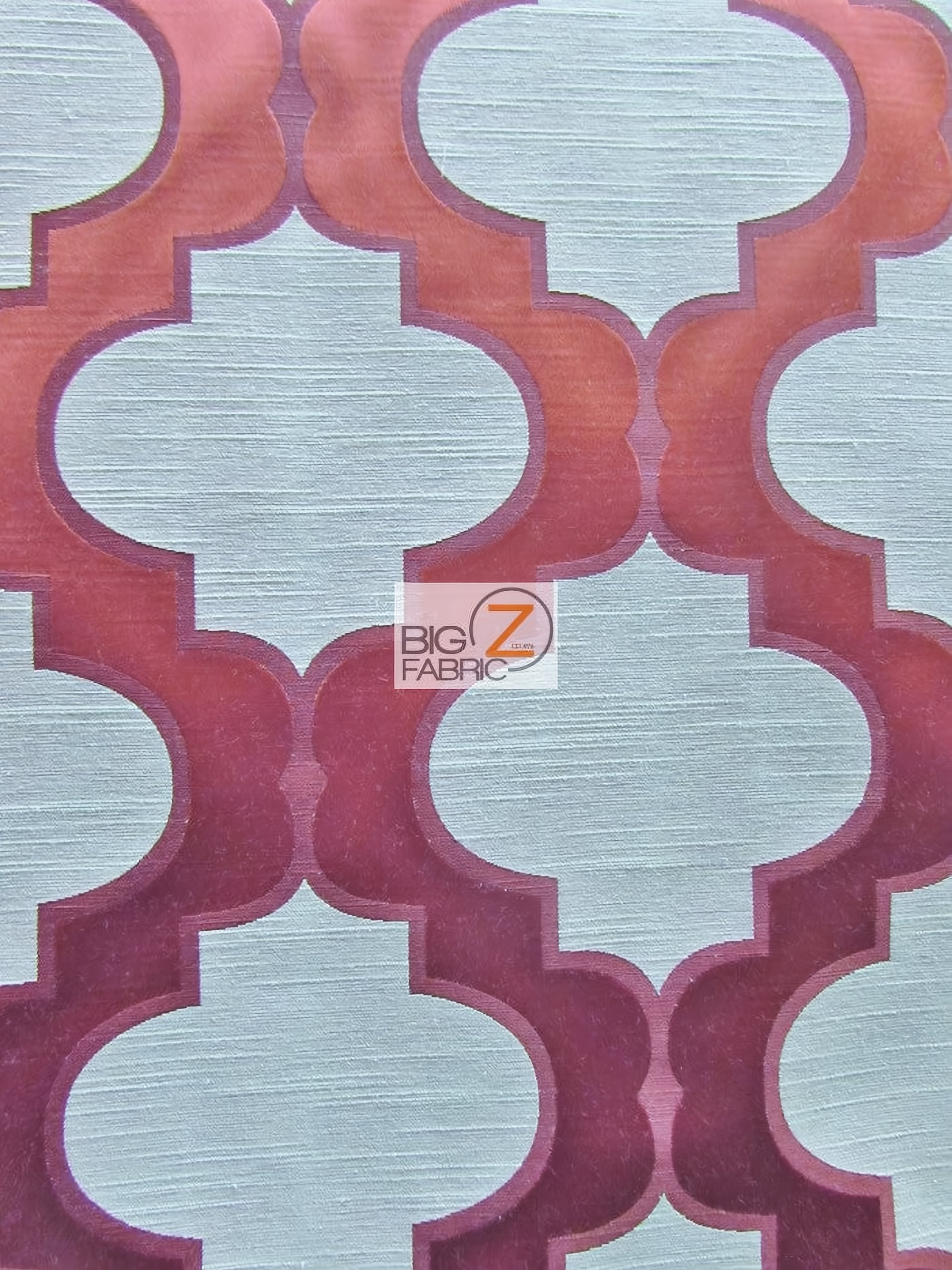 Moroccan Quatrefoil Upholstery Fabric / Ruby / Sold By The Yard