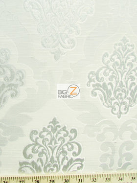 Medieval 2 Tone Damask Upholstery Fabric / Artic / Sold By The Yard - 0