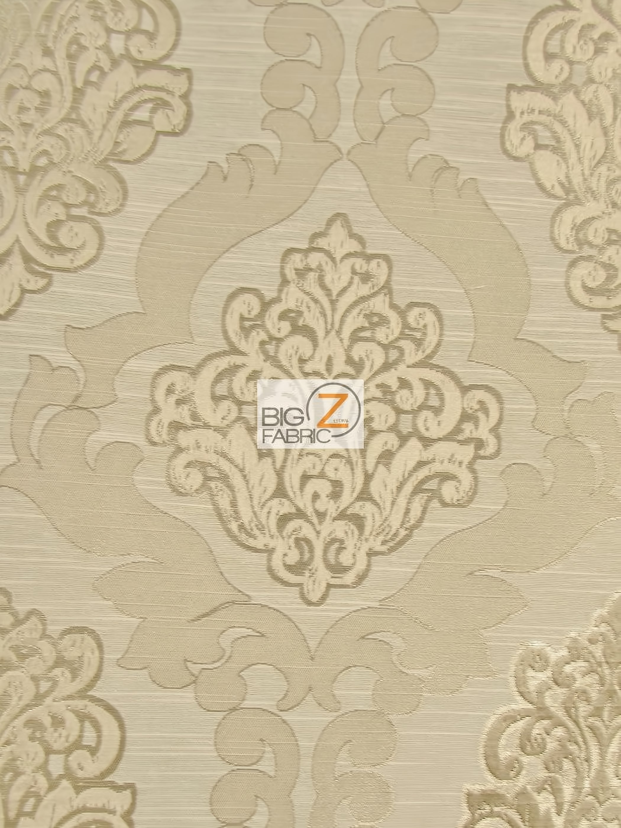 Medieval 2 Tone Damask Upholstery Fabric / Latte / Sold By The Yard