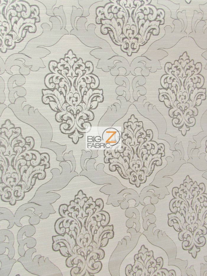 Medieval 2 Tone Damask Upholstery Fabric / Linen / Sold By The Yard