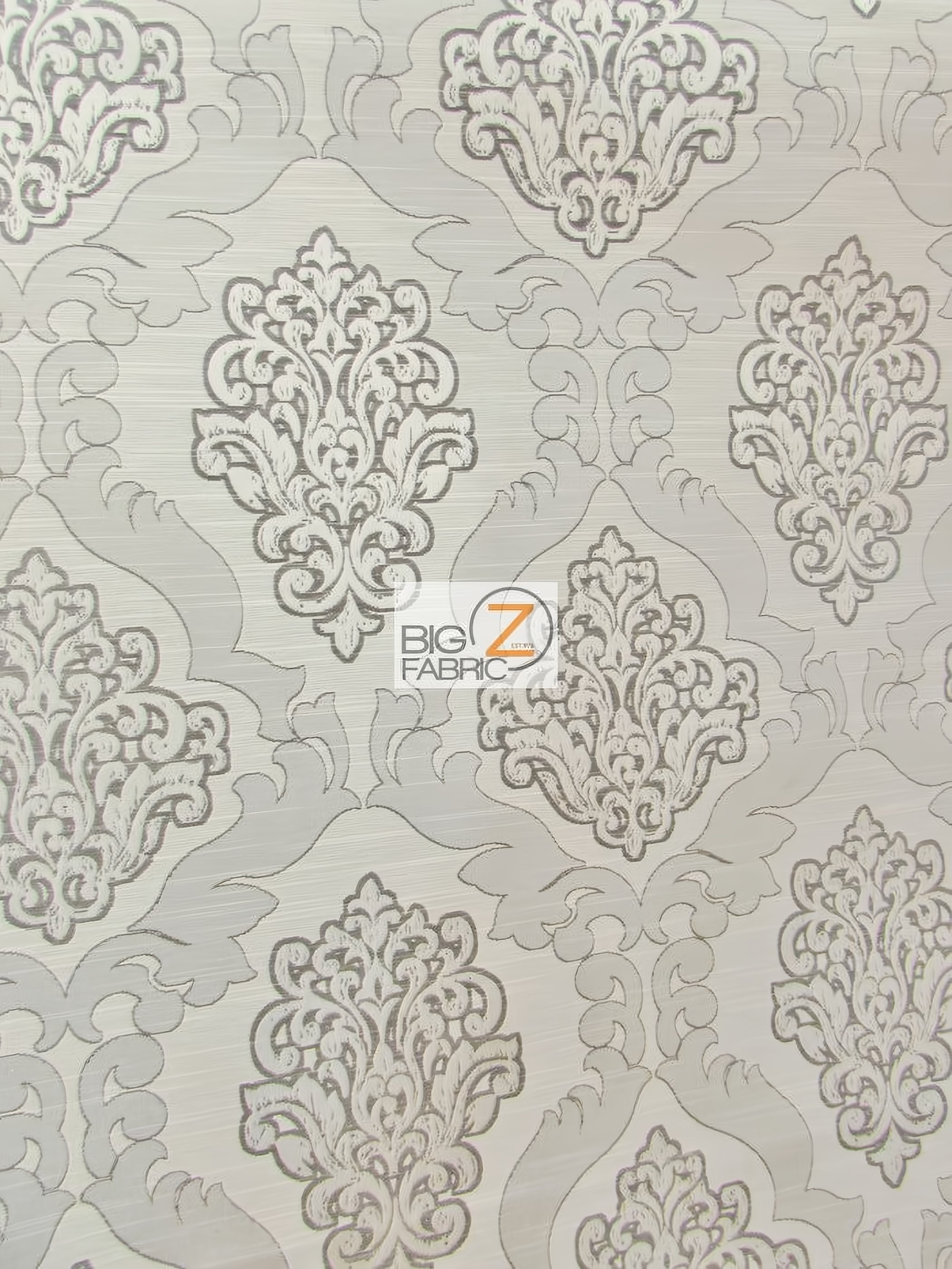 Medieval 2 Tone Damask Upholstery Fabric / Linen / Sold By The Yard