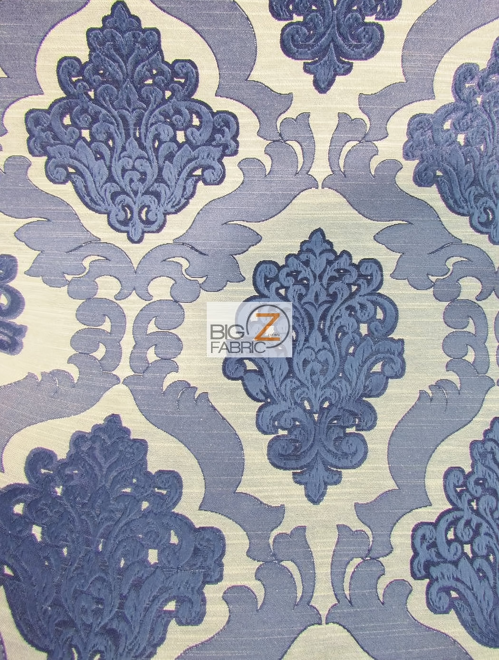 Medieval 2 Tone Damask Upholstery Fabric / Midnight / Sold By The Yard