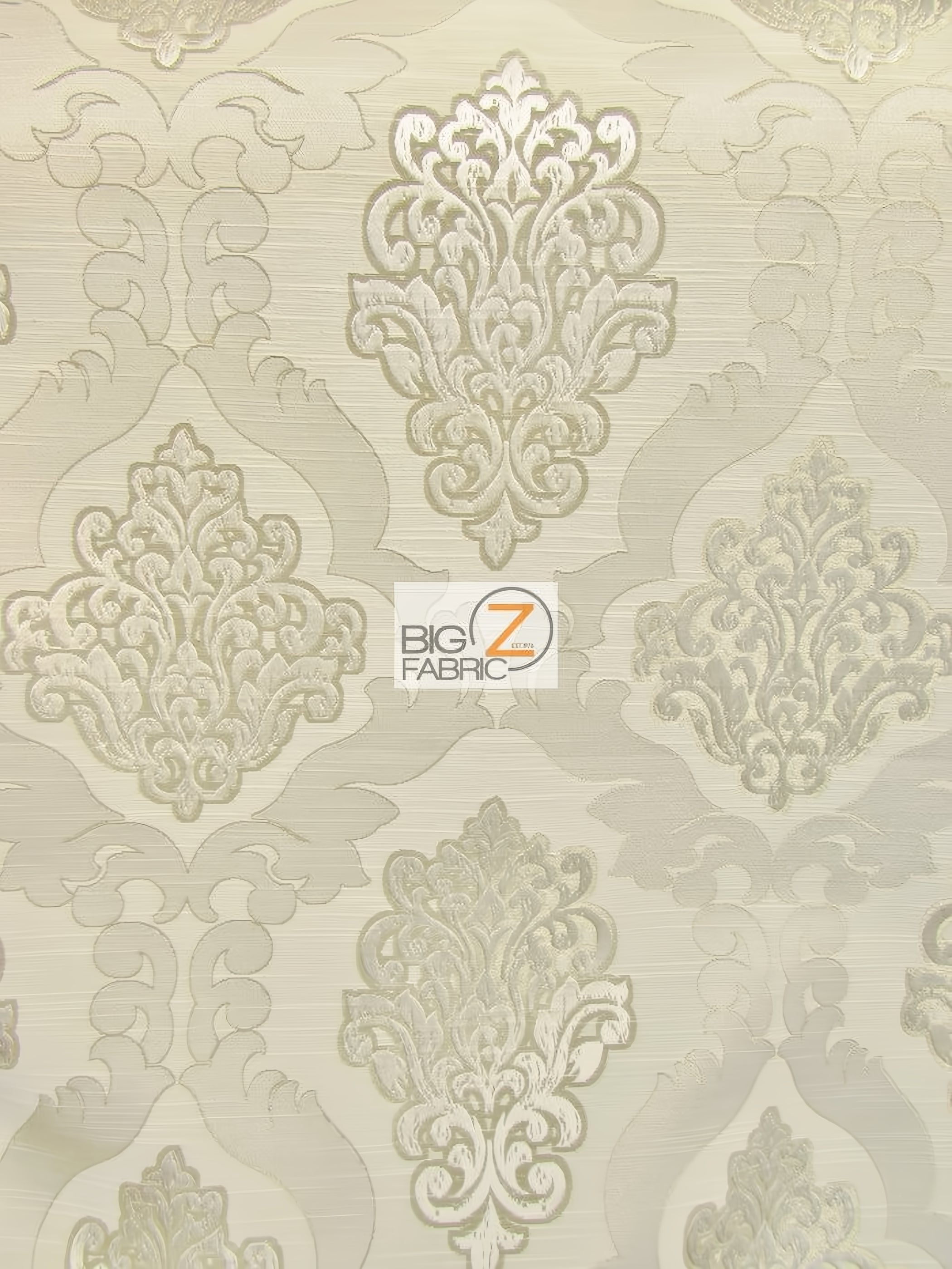 Medieval 2 Tone Damask Upholstery Fabric / Pearl / Sold By The Yard